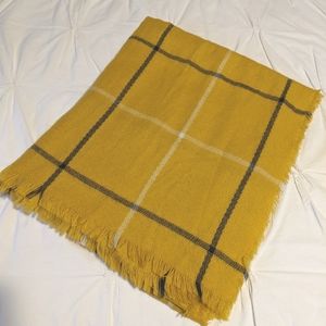 Old Navy Mustard Plaid Blanket Scarf